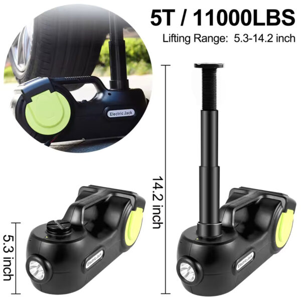 VEVOR 5 Ton 12V Electric Car Jack Kit + Impact Wrench LED Light Portable Hydraulic Jack 13.5-36 CM Tire Lifting Car Repair Tool - Image 5