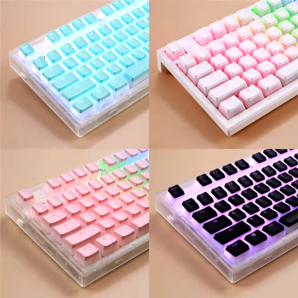 104 Keys Pudding Keycap Set – OEM Profile ABS PBT Double Shot for MX Switch Mechanical Keyboards | RGB Backlit Compatibility - Image 6
