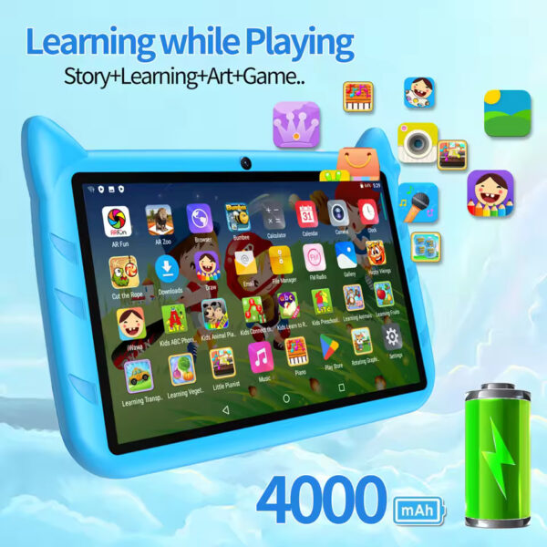 BDF 7" Kids Tablet – Android 13, 4GB RAM, 64GB ROM, 1TB Expandable, 5G WiFi, Dual Camera & 4000mAh Battery | Perfect Gift for Children! - Image 4