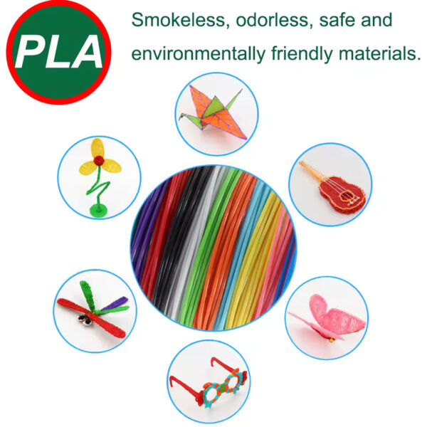 Colored PLA Filament Refill for 3D Printing Pen – Safe, Smoke-Free & Flexible | 36M 50M 100M 150M 200M for Kids & Creative Projects - Image 5
