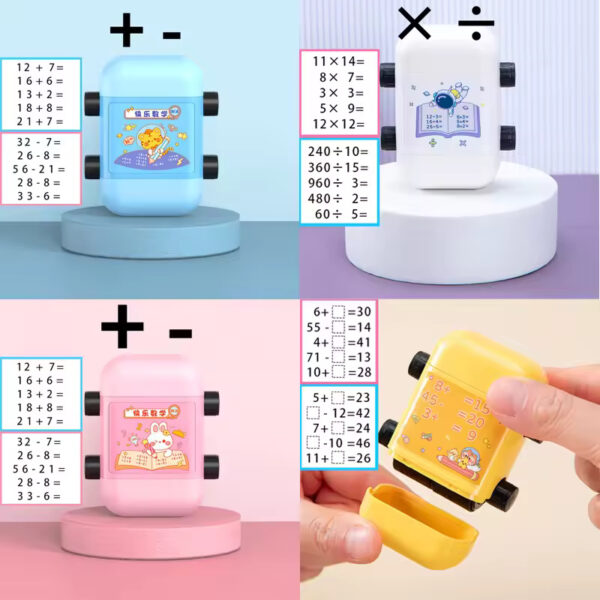 2-in-1 Teaching Stamp – Fill-in-the-Blank & Digital Math Roller Stamp for Reusable Math Practice | Perfect for Kids Learning - Image 2