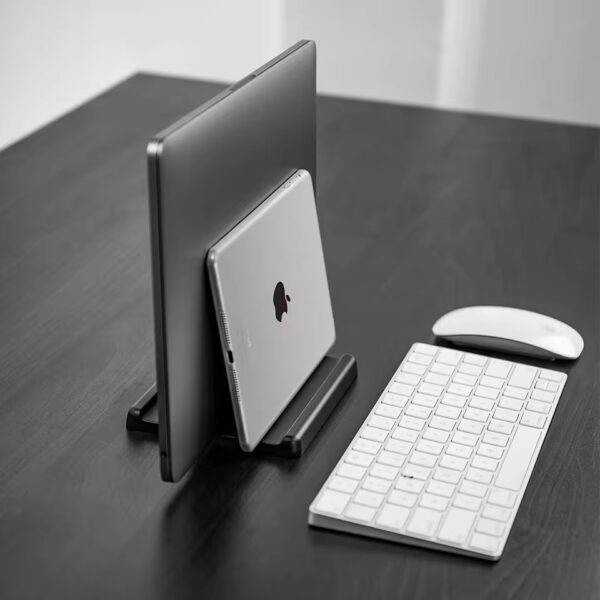Vaydeer Vertical Laptop Stand – Adjustable Plastic Holder for MacBook, Tablet & Phone | Space-Saving Desktop Dock Accessory - Image 5