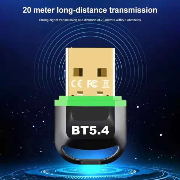 USB Bluetooth 5.4/5.3 Dongle Adapter – Wireless Receiver & Transmitter for PC, Speakers, Mouse, Keyboard & Audio | Plug & Play - Image 3