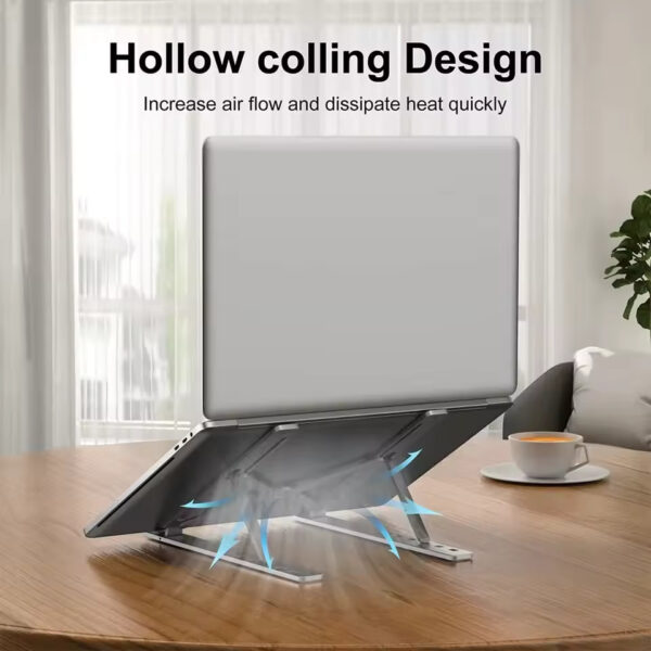Foldable & Adjustable Laptop Stand – Portable Aluminum Alloy Holder for MacBook & PCs | Ergonomic Notebook Support - Image 5