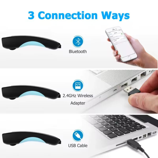 Mini 2D Barcode Scanner – Wireless Bluetooth & 2.4G | Pocket QR Code Reader for iOS, Android, PC & Mobile Payments - Image 3
