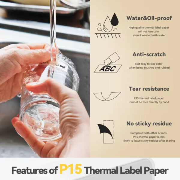 P15 Mini Thermal Label Printer – Handheld Label Maker Similar to D11/D110/D101 | Perfect for Adhesive Label Tape - Image 5