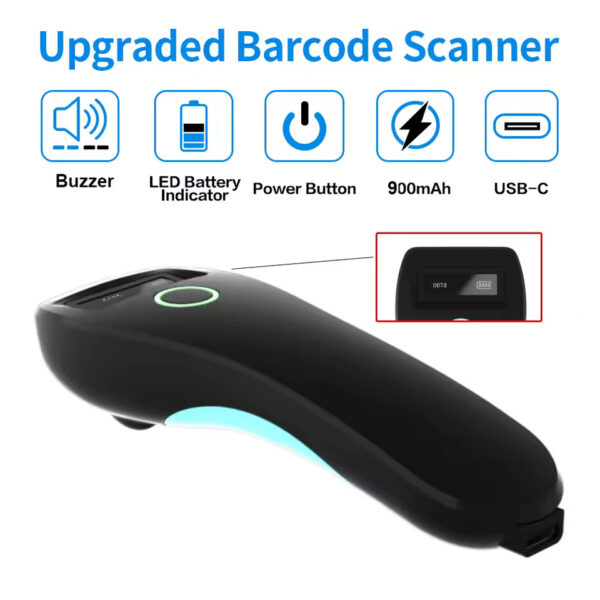 Mini 2D Barcode Scanner – Wireless Bluetooth & 2.4G | Pocket QR Code Reader for iOS, Android, PC & Mobile Payments - Image 5