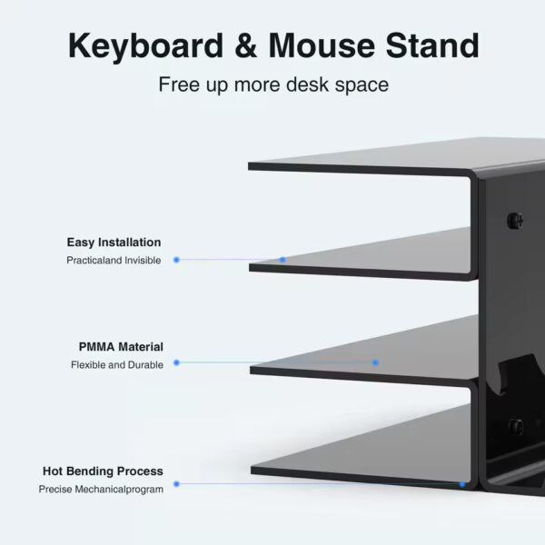 Acrylic Keyboard Plate Display Stand – 3-Tier Ergonomic Storage for Mechanical Keyboards & Mouse | Stylish Transparent Holder - Image 3