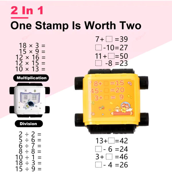 2-in-1 Teaching Stamp – Fill-in-the-Blank & Digital Math Roller Stamp for Reusable Math Practice | Perfect for Kids Learning - Image 4