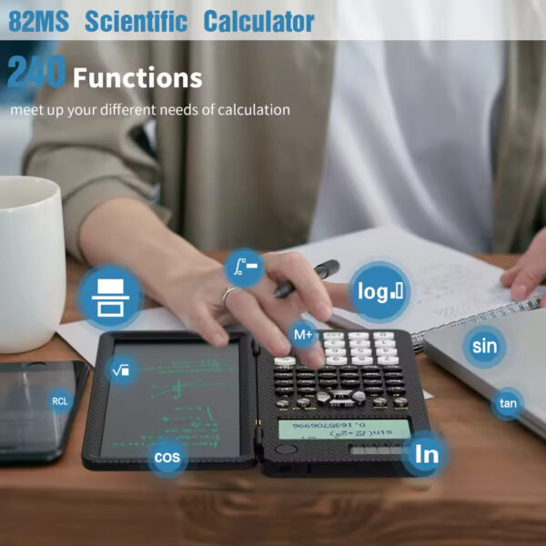 Mini Scientific Calculator with Writing Tablet – Notepad & Memo Pad for Office, School & Exams | 991ES, MS, EX 82MS - Image 4