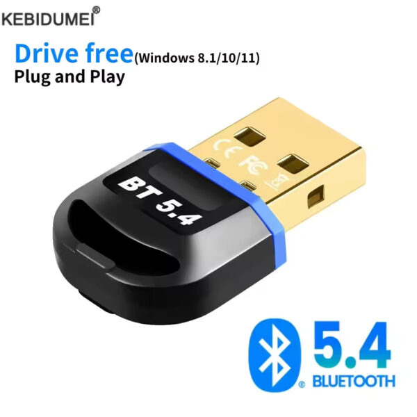 USB Bluetooth 5.4/5.3 Dongle Adapter – Wireless Receiver & Transmitter for PC, Speakers, Mouse, Keyboard & Audio | Plug & Play - Image 2