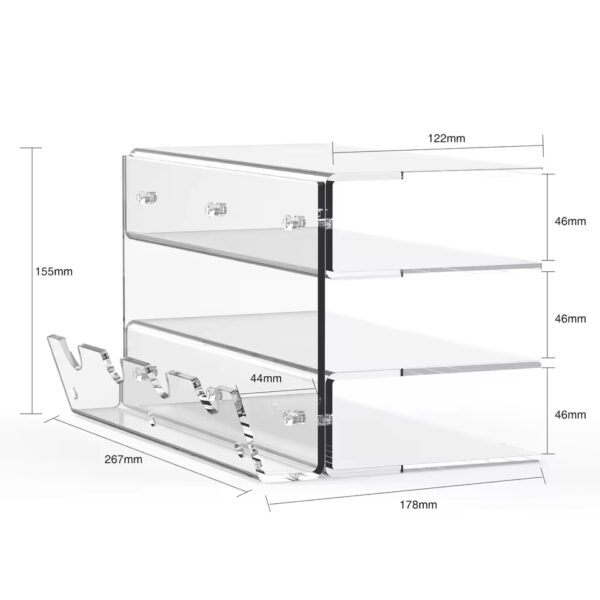 Acrylic Keyboard Plate Display Stand – 3-Tier Ergonomic Storage for Mechanical Keyboards & Mouse | Stylish Transparent Holder - Image 5